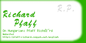 richard pfaff business card